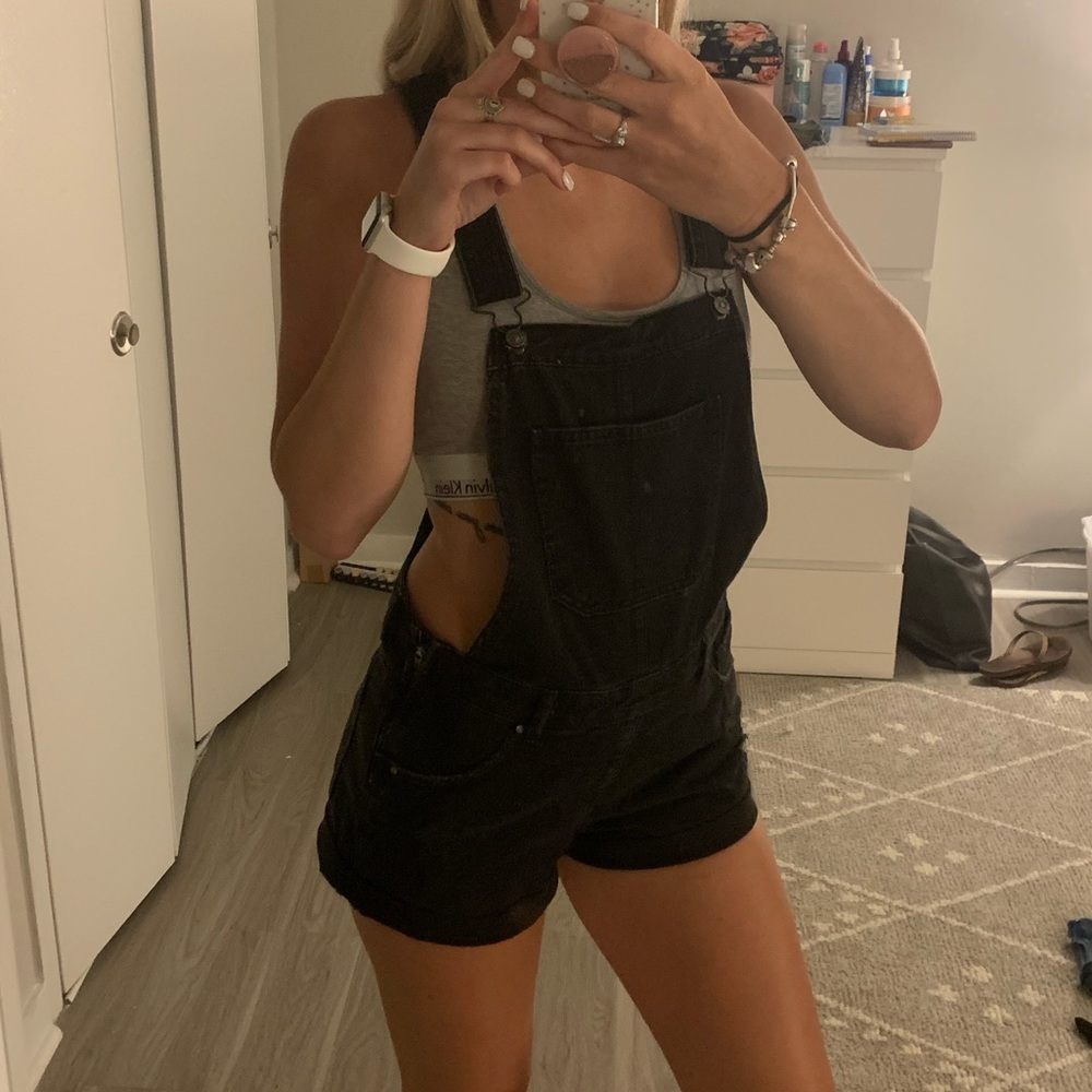 Black Overall Shorts